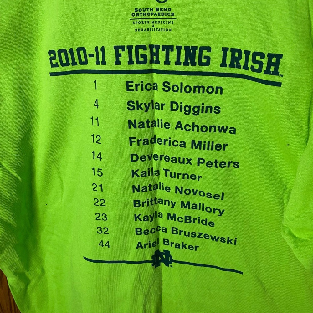 Gildan Notre Dame Basketball T-Shirt Mens Large Green 2010-11 Fighting Irish Tee - Picture 5 of 5